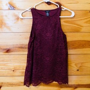 Romantic Burgundy Lace Top
